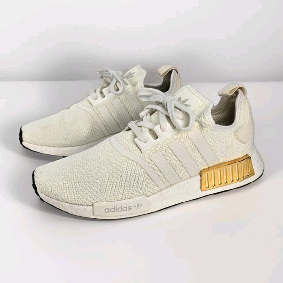 Nmd Shoes Nmd R1 White And Gold Adidas NMD R1 Boost Off EE5174